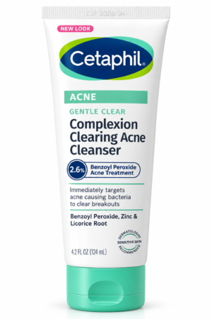 Cetaphil Gentle Clear Complexion Clearing Acne Cleanser 2.6% Benzoyl Peroxide 124ml