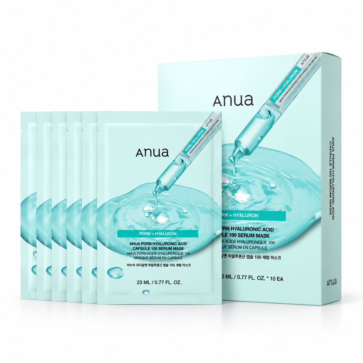 ANUA PDRN + Hyaluron Capsule 100 Serum Mask 23ml*10EA