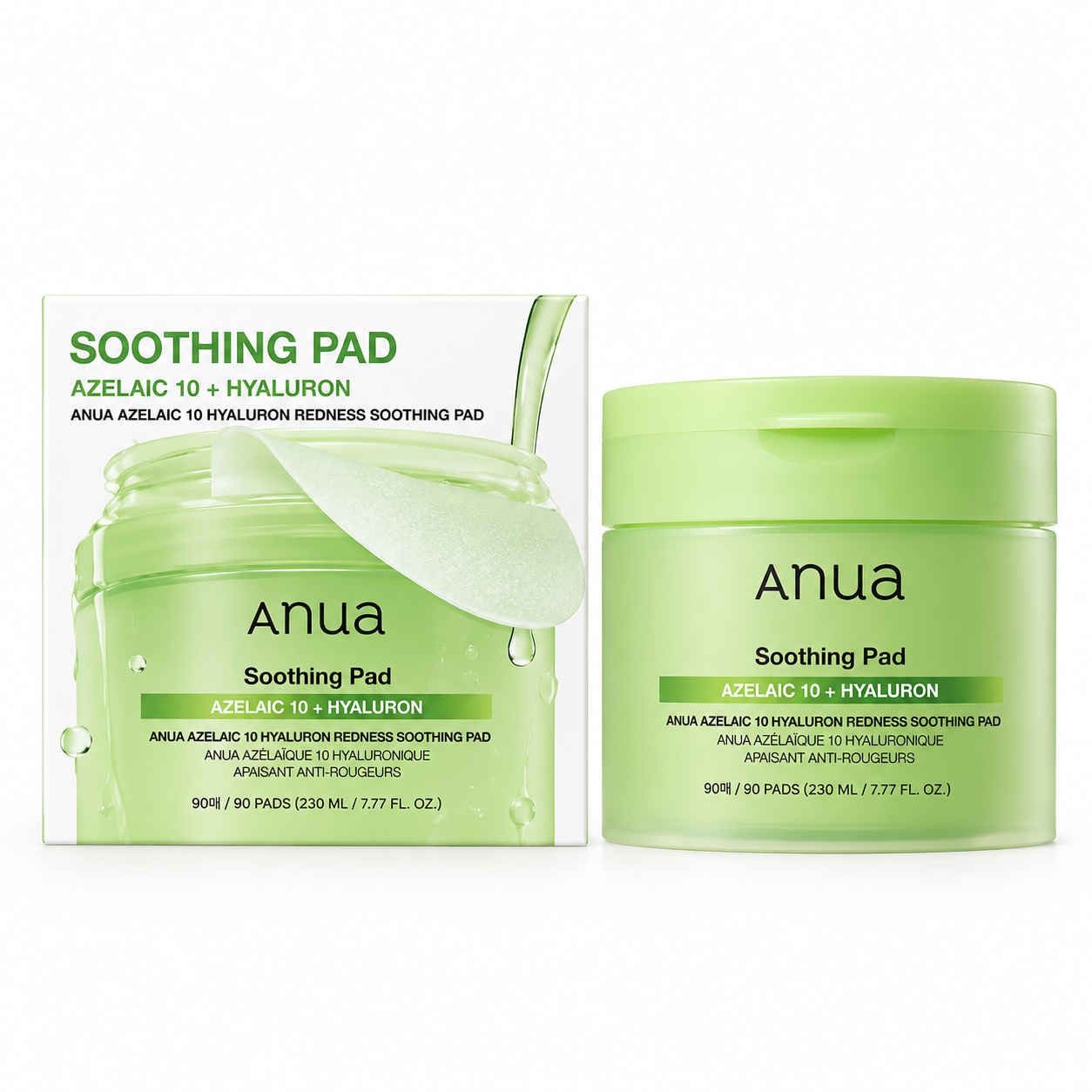 ANUA Azelaic 10 + Hyaluron Redness Soothing Pad 90 Pads 230ml